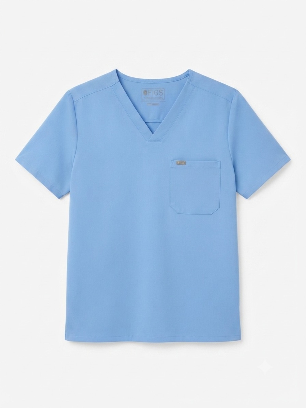 FIGS Mens Chisec 3 Pocket Style TM3000 Medical Scrub Top Light Blue, size Large